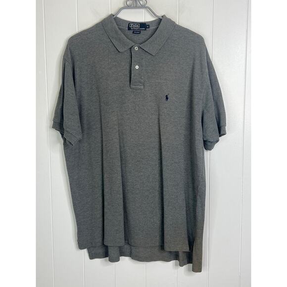 Polo Ralph Lauren Gray Short Sleeve 2 Button Collared Shirt Size XL - Picture 1 of 6